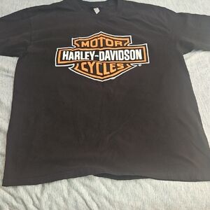 Harley-Davidson Black and Orange Short Sleeve Tee